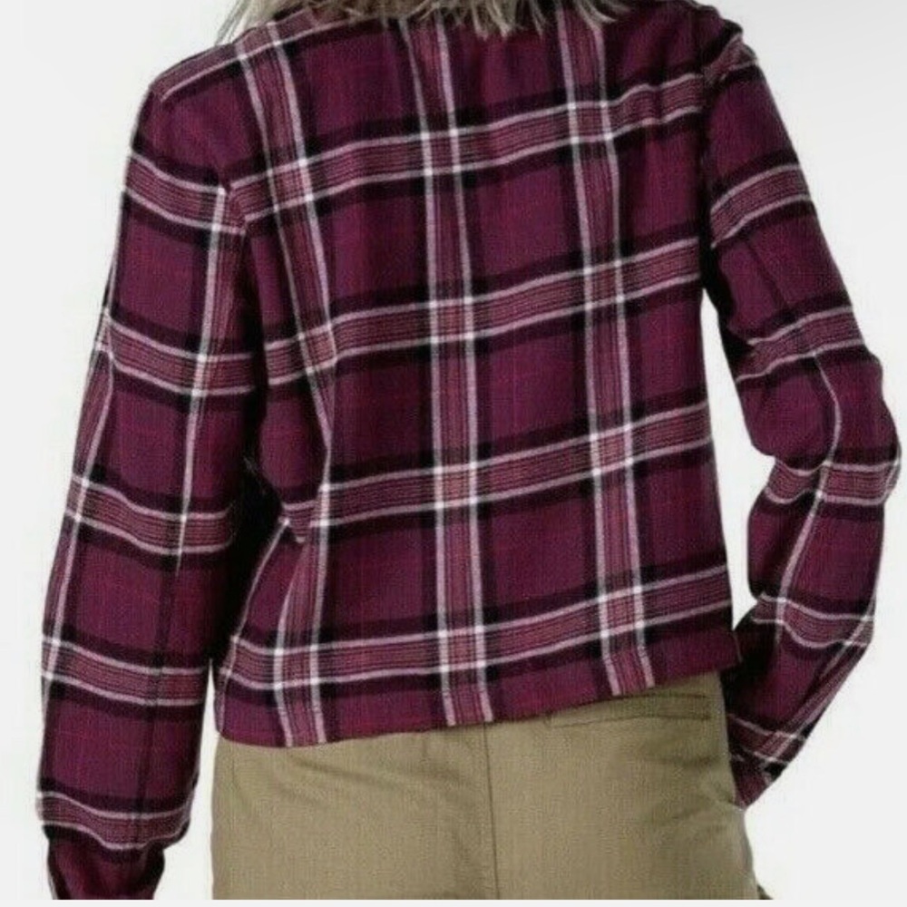 Pink Cropped Flannel - Vans - Size X-Small